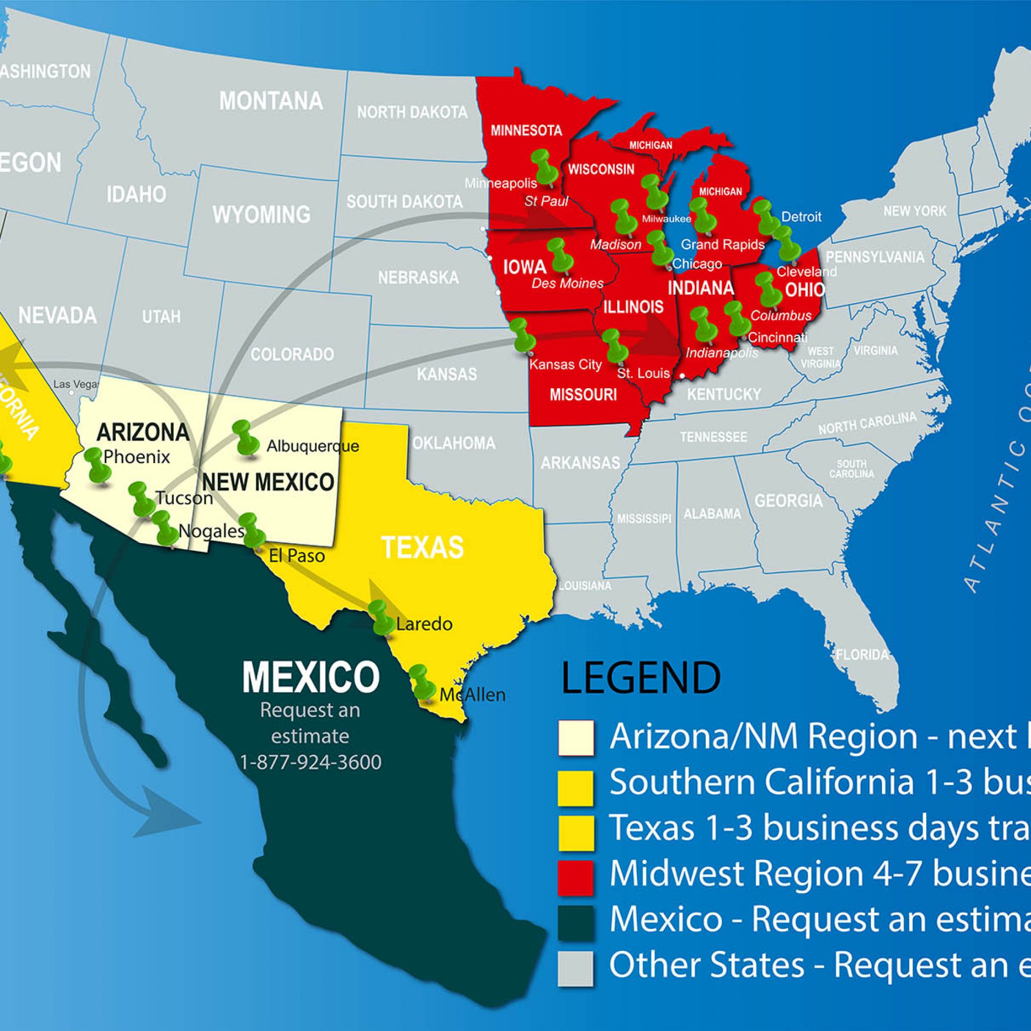 New Mexico blue map Focus Logistics Inc.